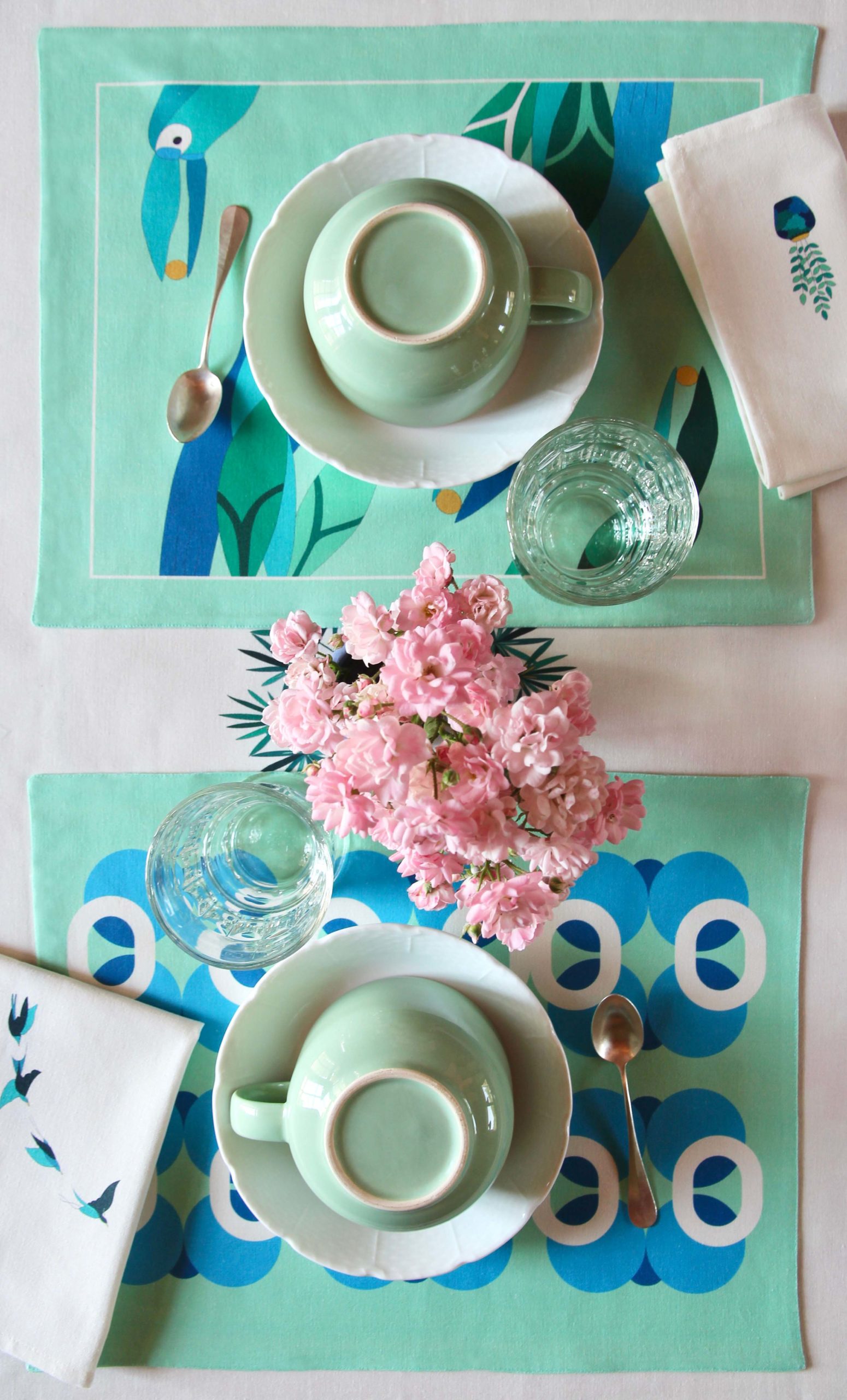 alto duo set de table ambiance verte