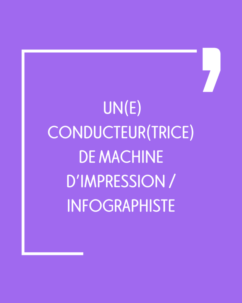 conducteur de machine d'impression infographiste