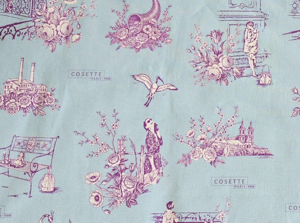 Toile Paris-PAM de Cosette Paris, motifs inspirés de Victor Hugo et de Pont-à-Mousson, imprimée par Up'Textile